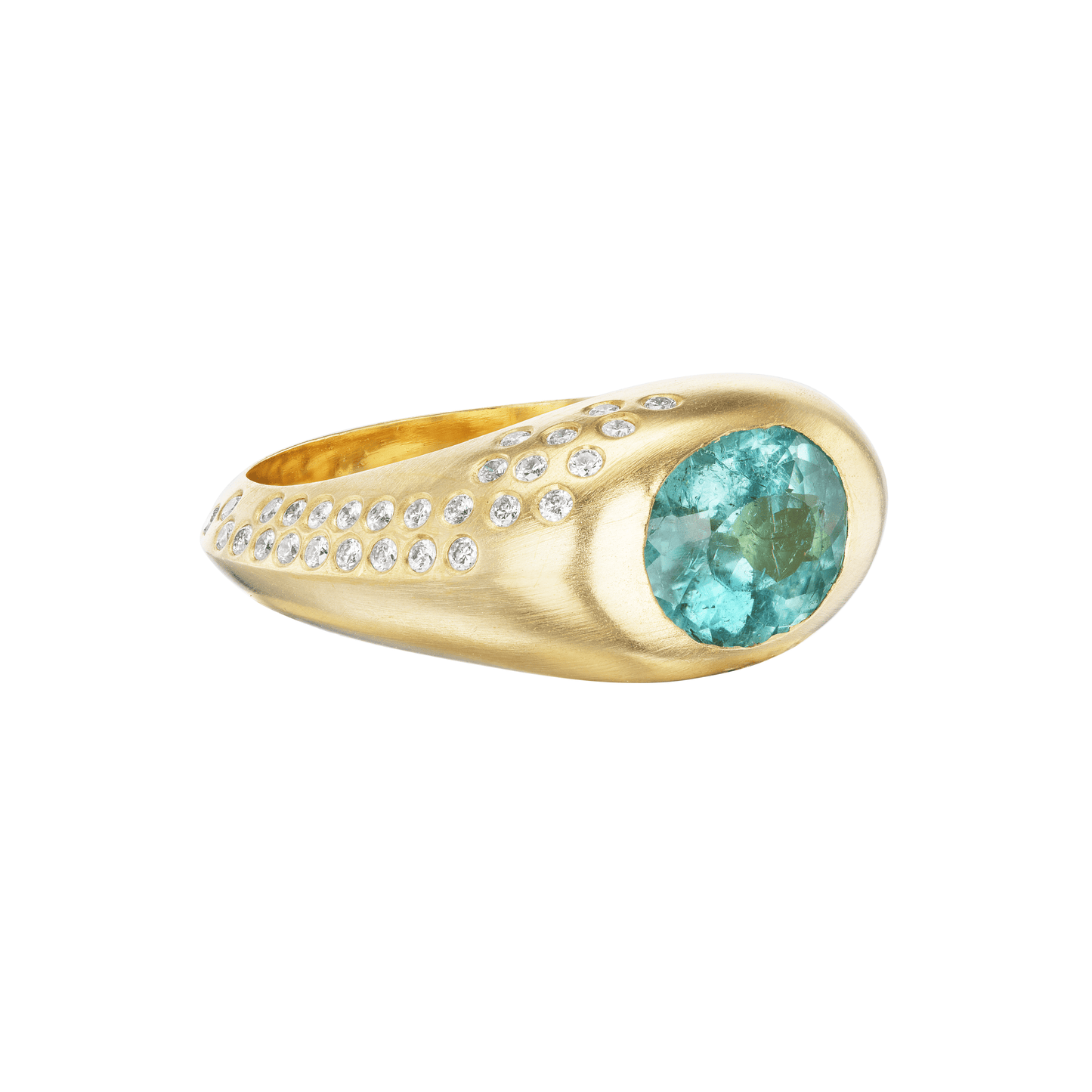 BLUE TOURMALINE OVAL SIGNET RING - OPHELIA EVE