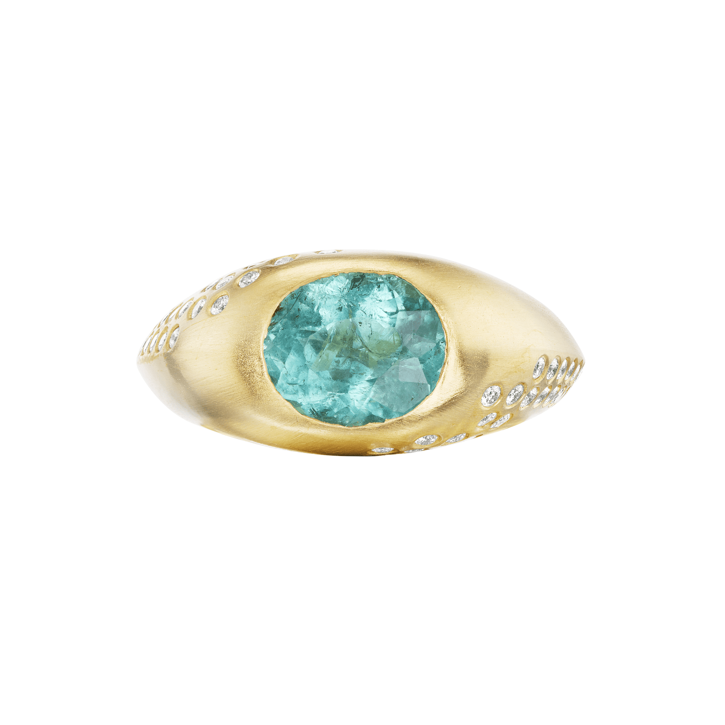 BLUE TOURMALINE OVAL SIGNET RING - OPHELIA EVE