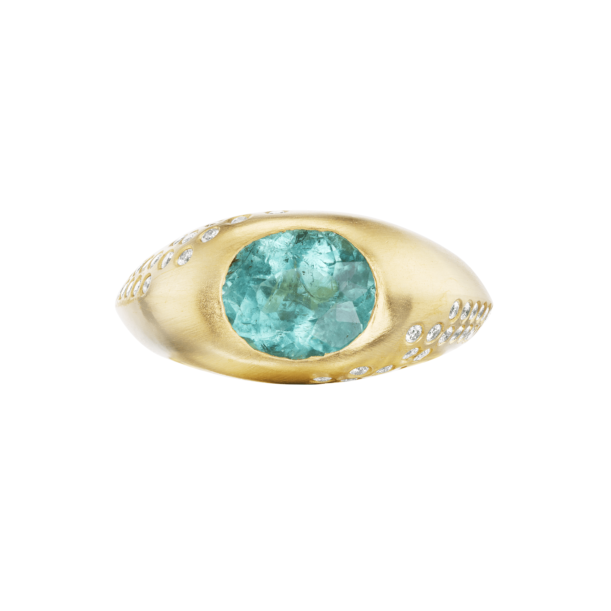 BLUE TOURMALINE OVAL SIGNET RING - OPHELIA EVE