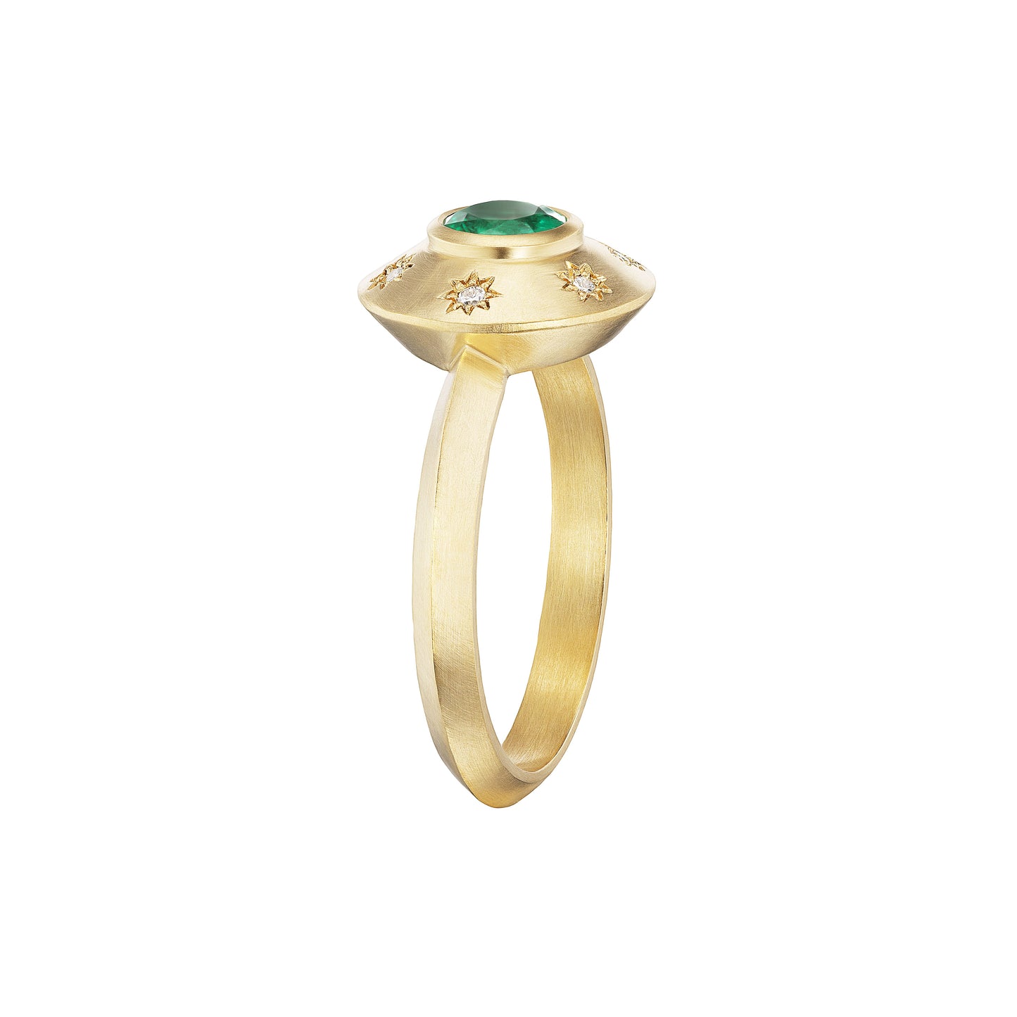 EMERALD STARBURST ROUND RING - Ophelia Eve Jewelry