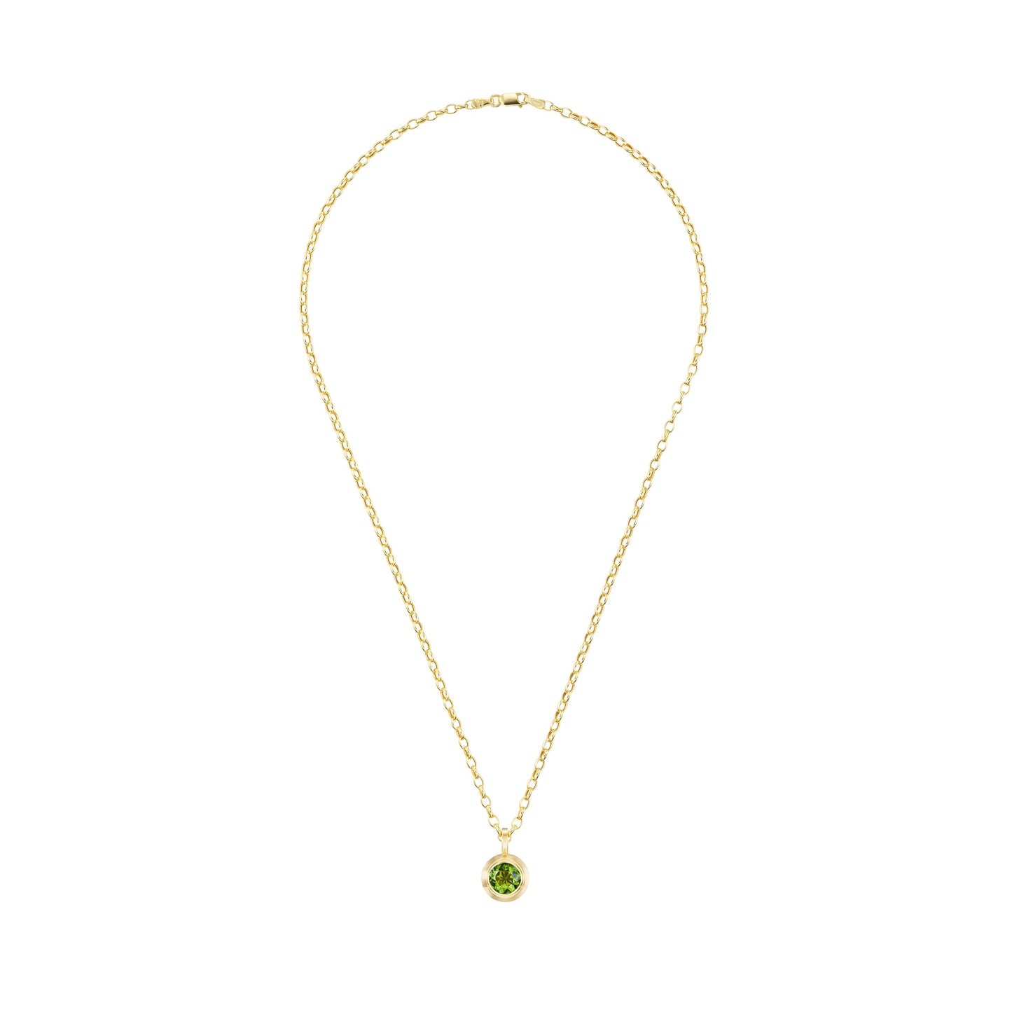 GREEN TOURMALINE ROUND PENDANT - OPHELIA EVE