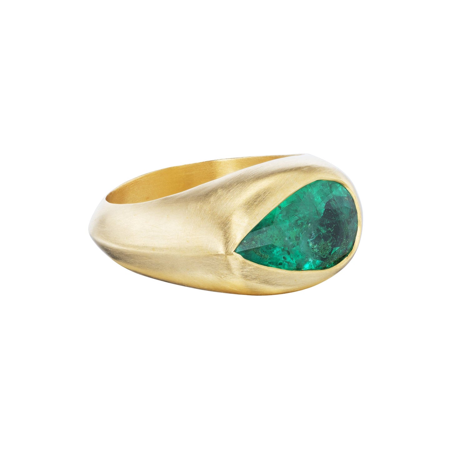 IRIS EMERALD PEAR SIGNET RING - OPHELIA EVE