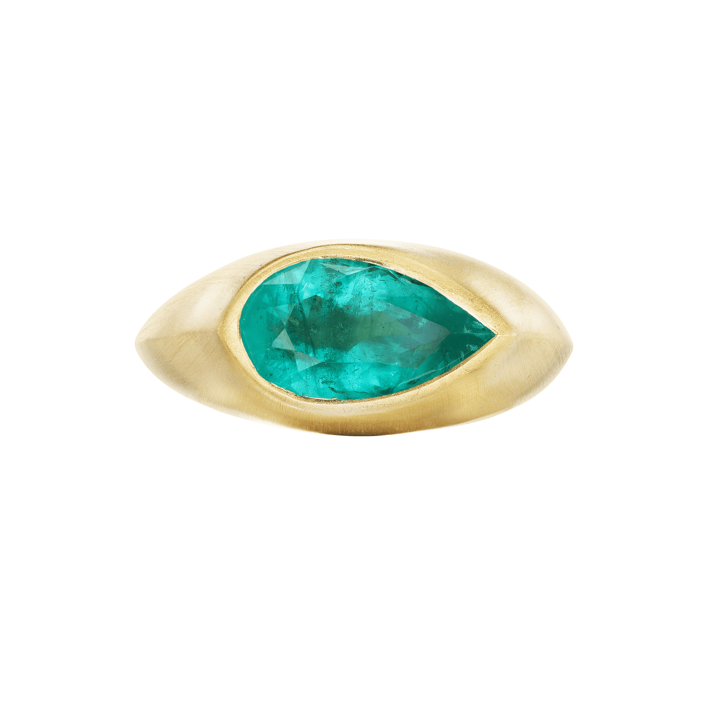 IRIS II EMERALD PEAR SIGNET RING - OPHELIA EVE