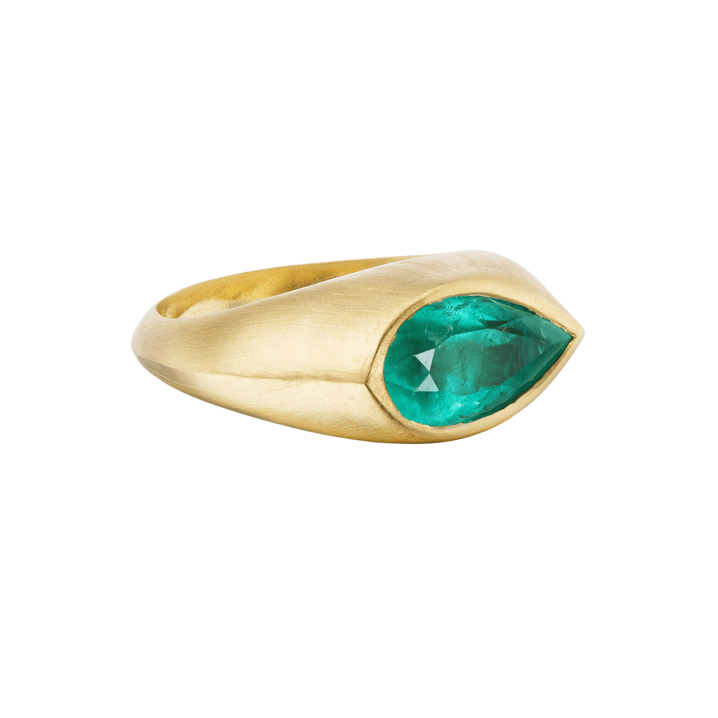IRIS II EMERALD PEAR SIGNET RING - OPHELIA EVE