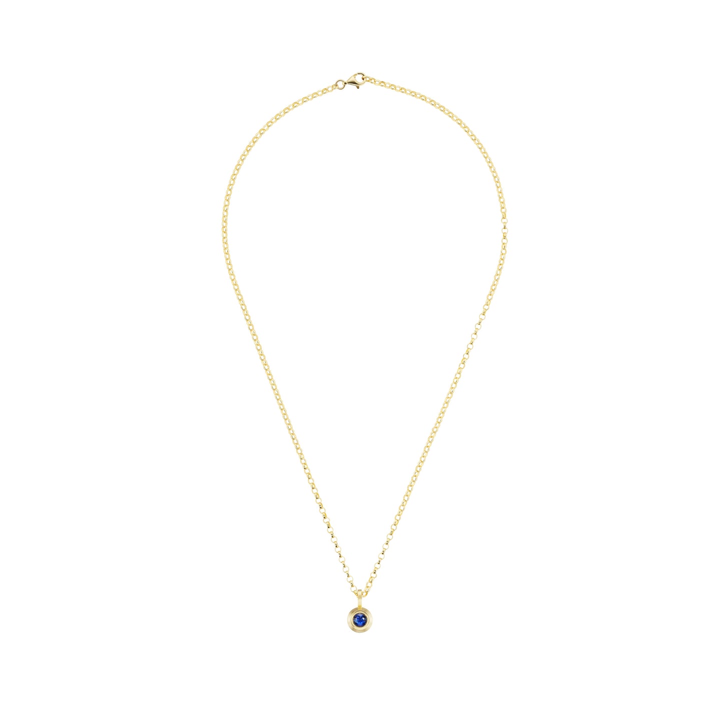 SAPPHIRE ROUND PENDANT - Ophelia Eve Jewelry