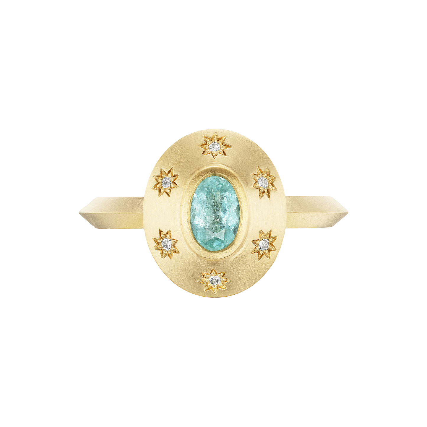 TOURMALINE STARBURST OVAL RING