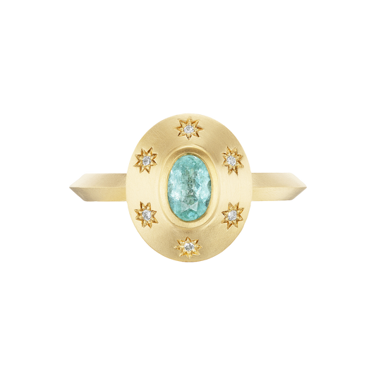 TOURMALINE STARBURST OVAL RING