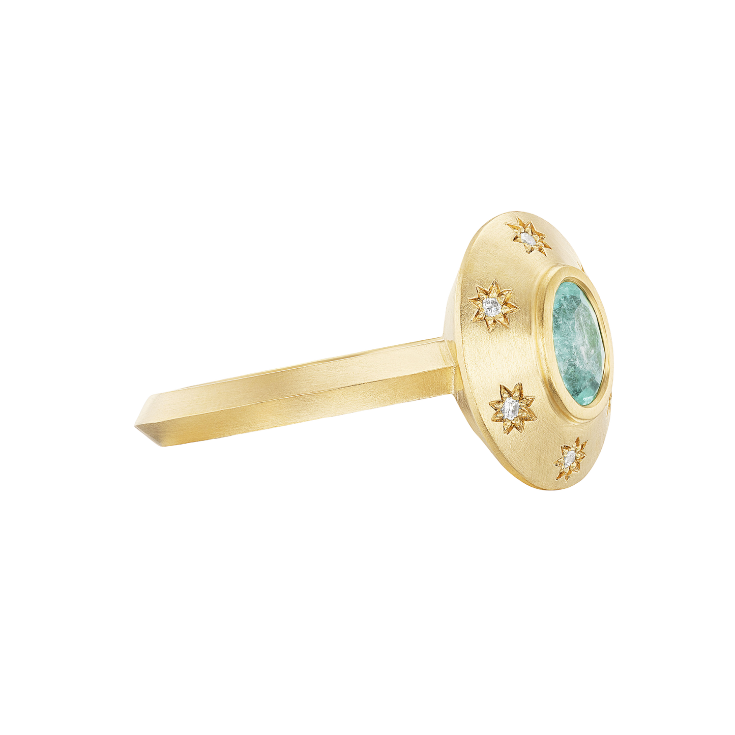 TOURMALINE STARBURST OVAL RING