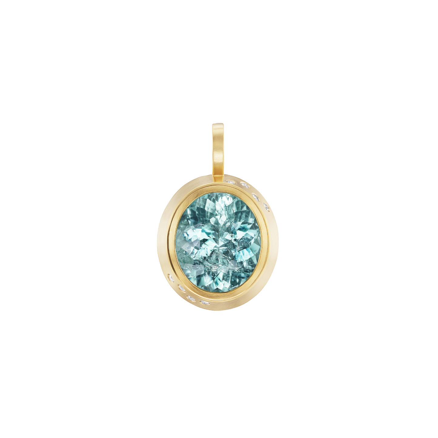 BLUE TOURMALINE DIAMOND PENDANT