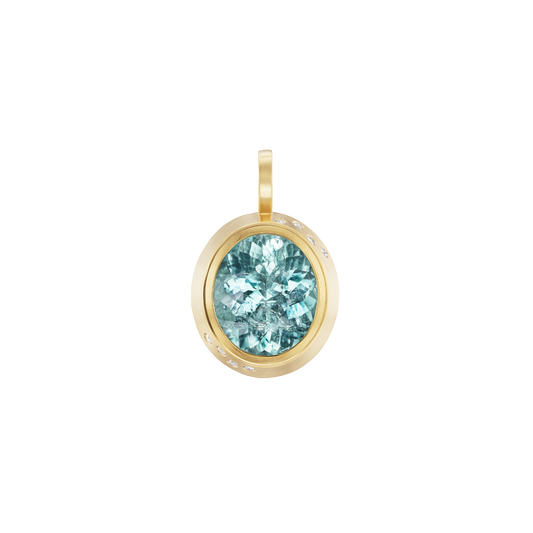 BLUE TOURMALINE DIAMOND PENDANT