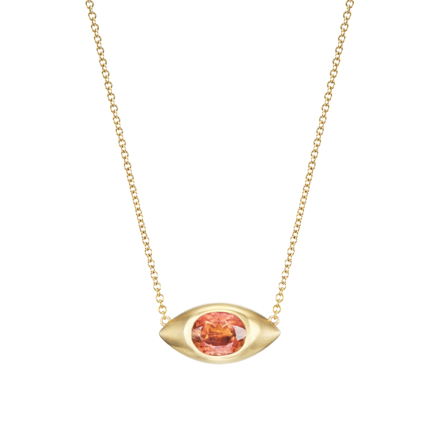 PEACH TOURMALINE MEGA EYE NECKLACE