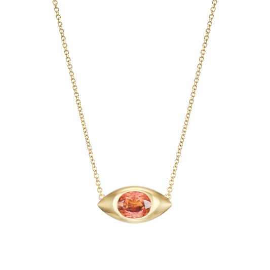PEACH TOURMALINE MEGA EYE NECKLACE