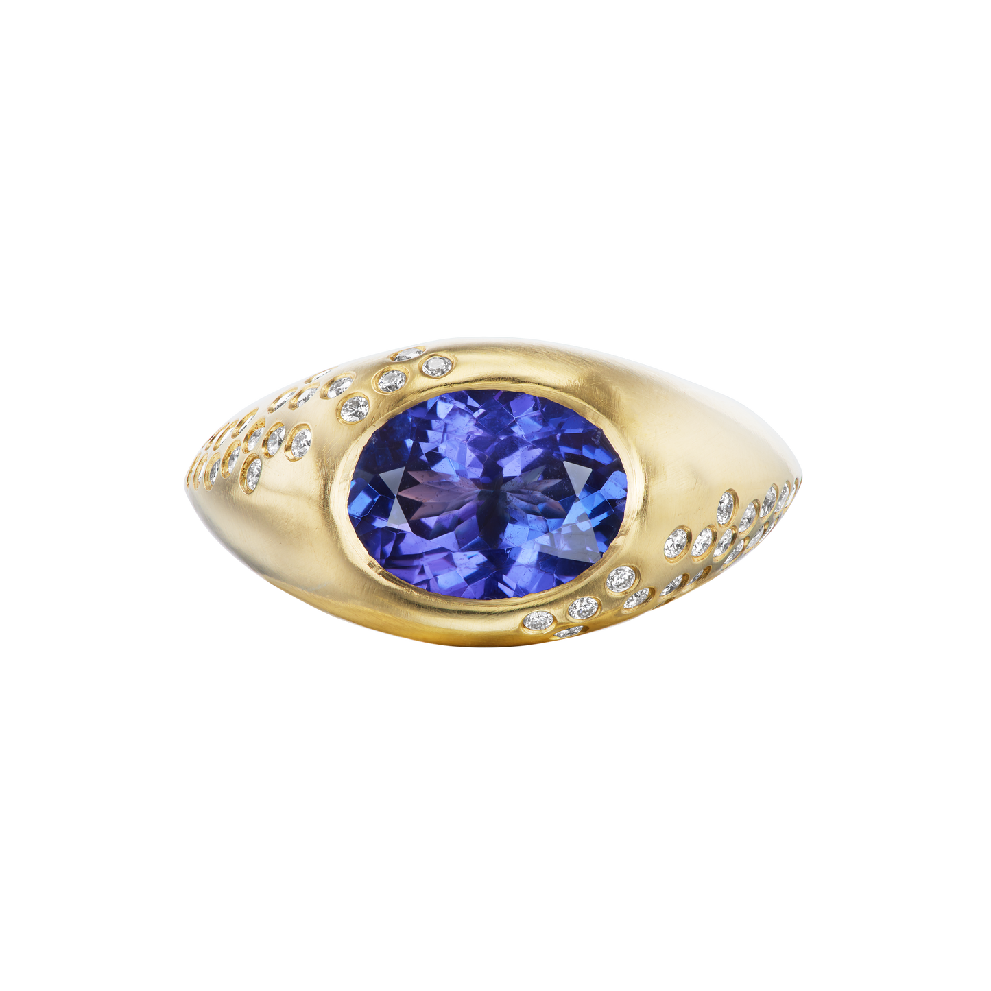 TANZANITE OVAL SIGNET RING