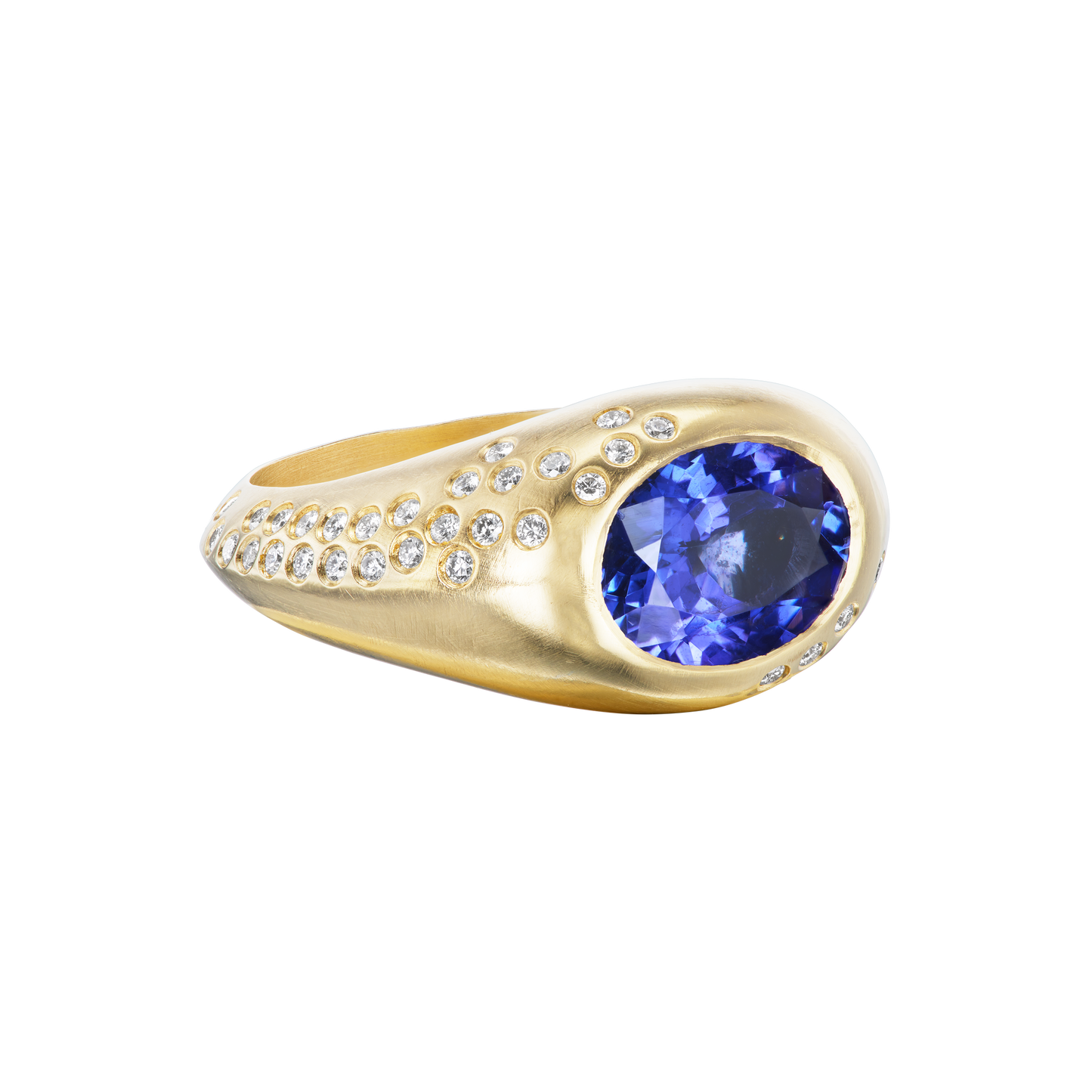 TANZANITE OVAL SIGNET RING
