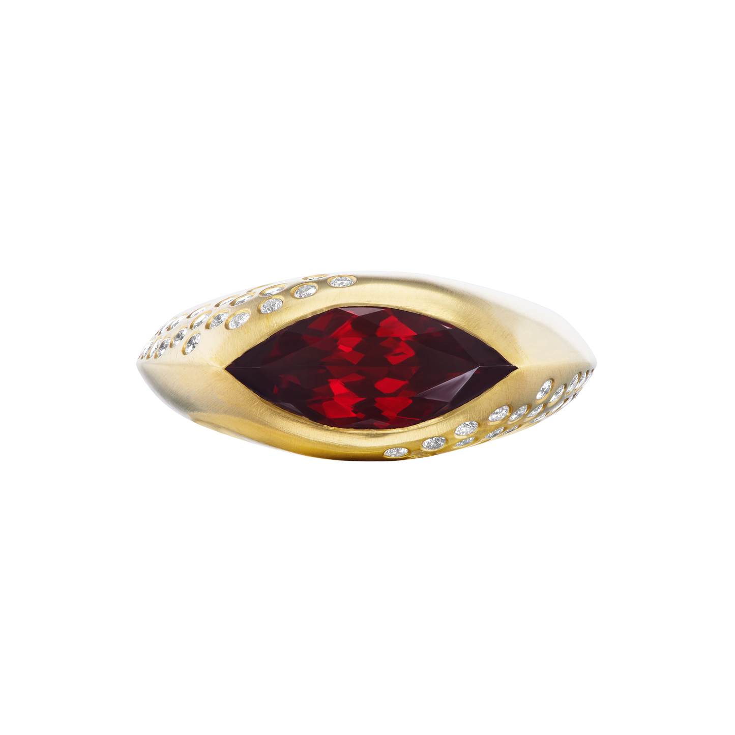 GARNET MARQUISE SIGNET RING