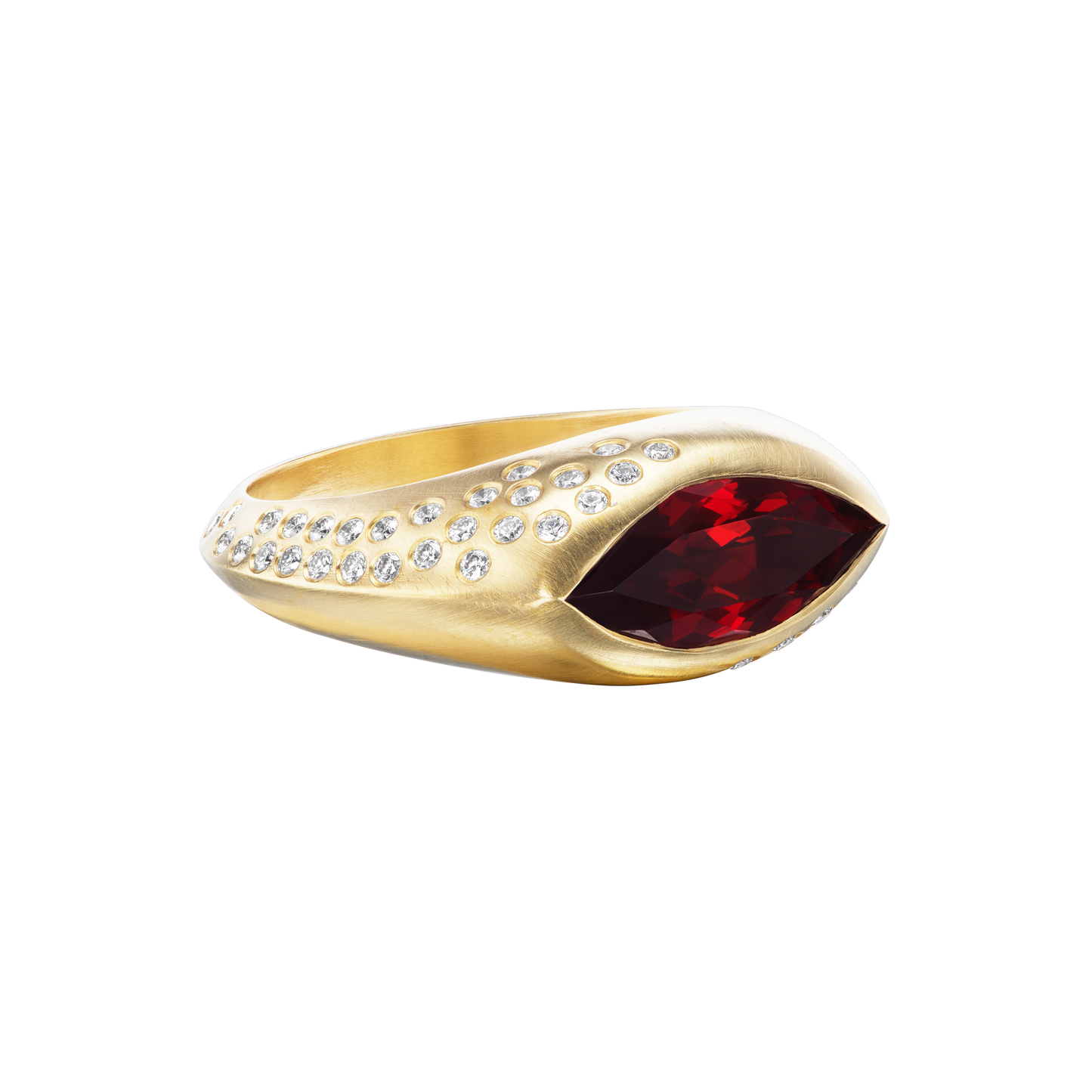 GARNET MARQUISE SIGNET RING