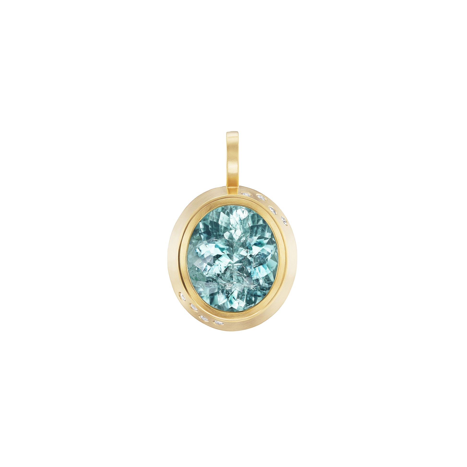 BLUE TOURMALINE DIAMOND PENDANT - Ophelia Eve Jewelry