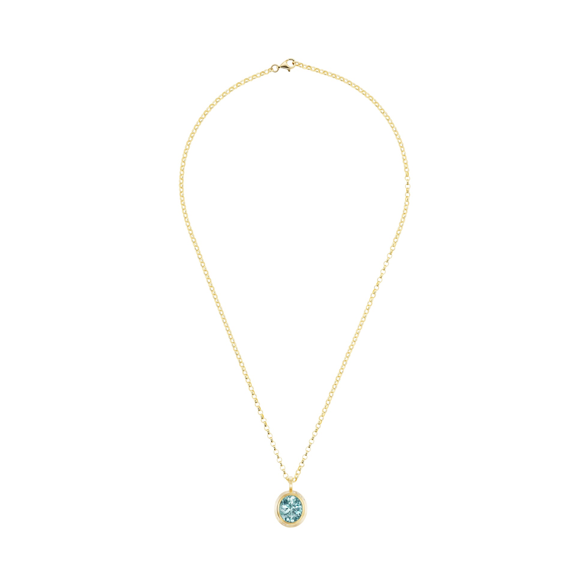 BLUE TOURMALINE DIAMOND PENDANT - Ophelia Eve Jewelry
