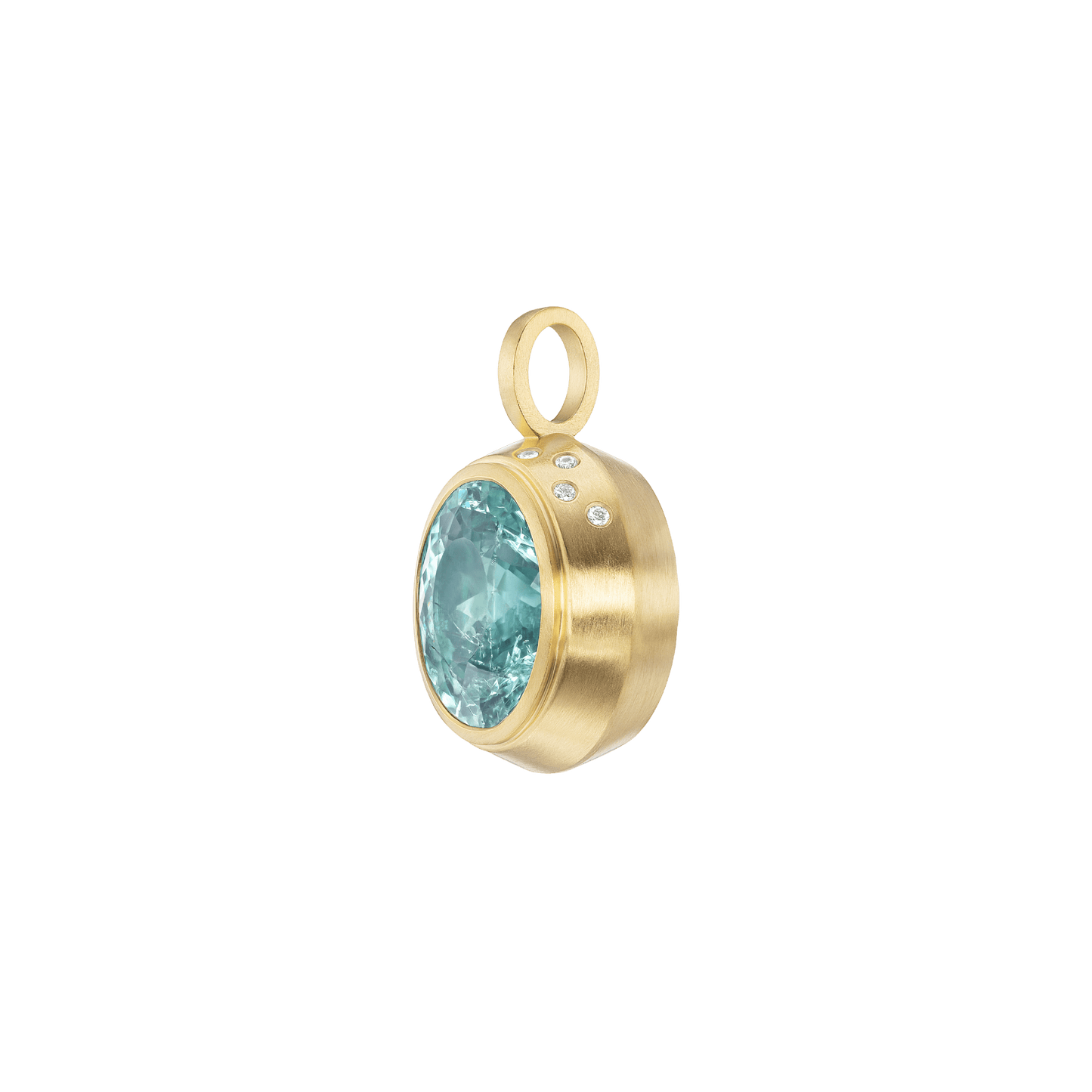 BLUE TOURMALINE DIAMOND PENDANT - Ophelia Eve Jewelry