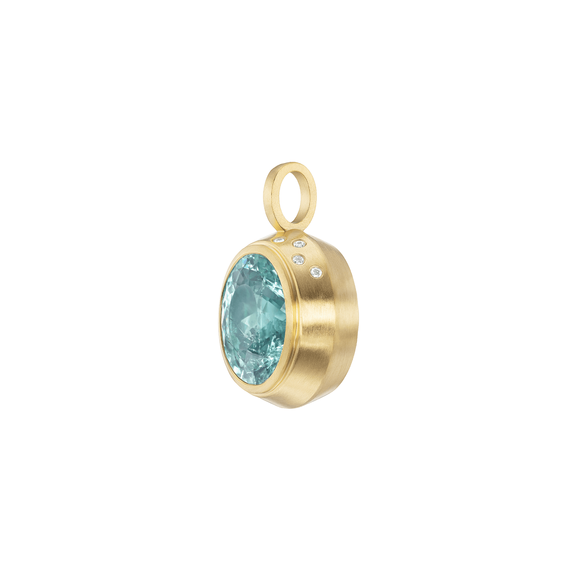 BLUE TOURMALINE DIAMOND PENDANT - Ophelia Eve Jewelry