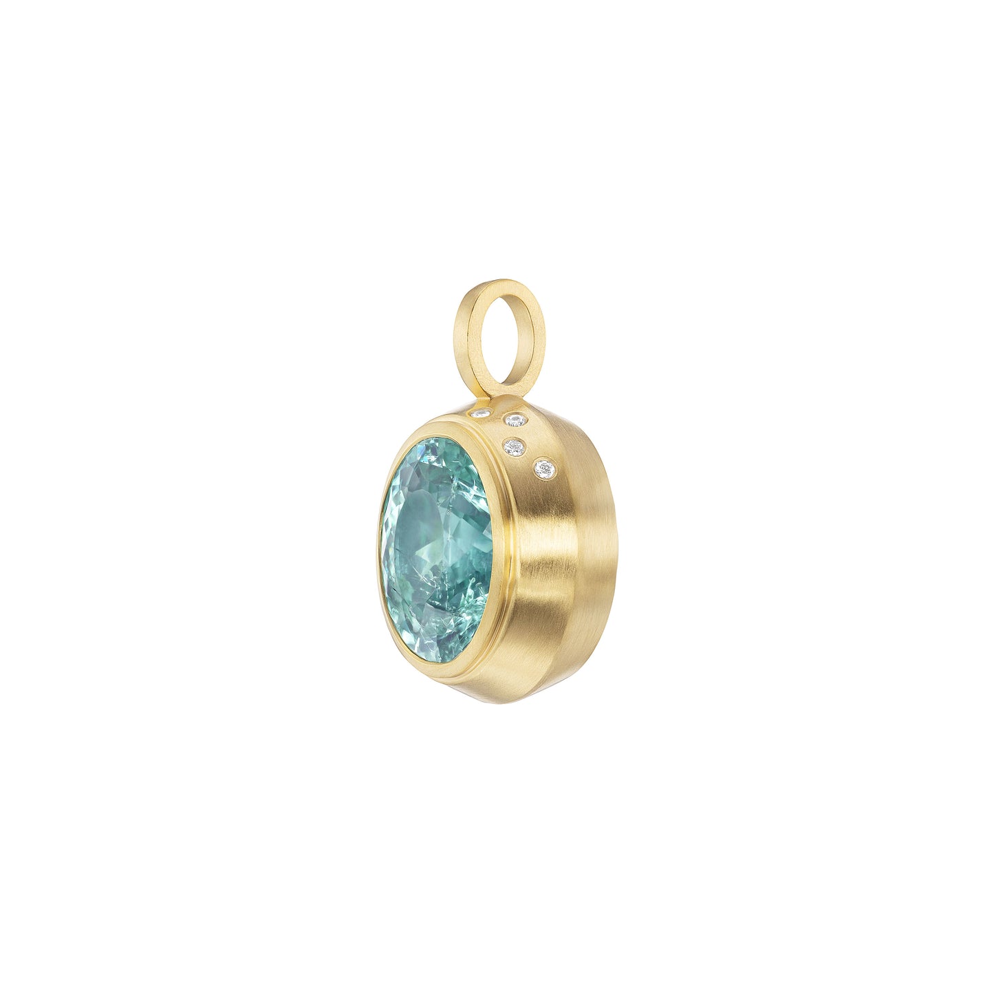 BLUE TOURMALINE DIAMOND PENDANT - Ophelia Eve Jewelry
