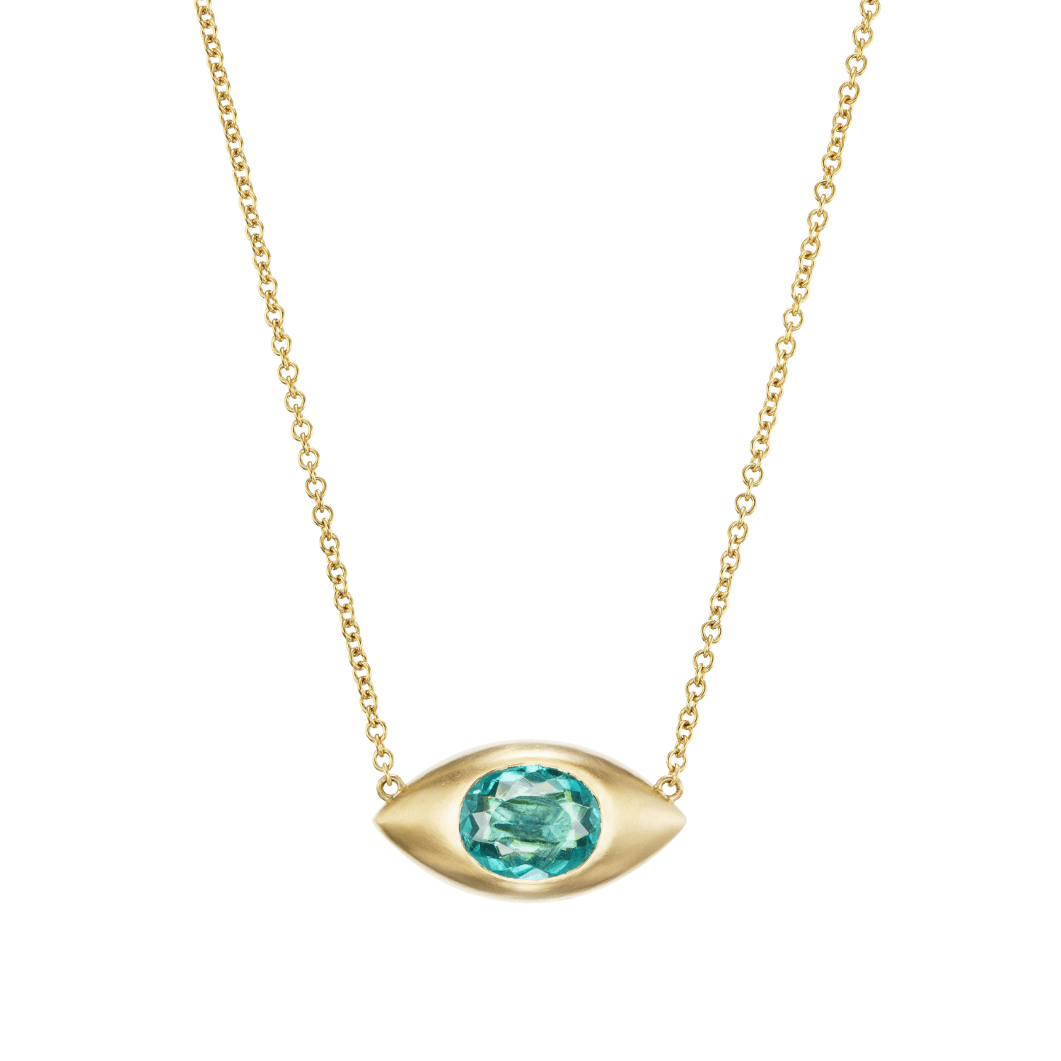 BLUE TOURMALINE MEGA EYE NECKLACE - Ophelia Eve Jewelry