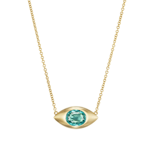BLUE TOURMALINE MEGA EYE NECKLACE - Ophelia Eve Jewelry
