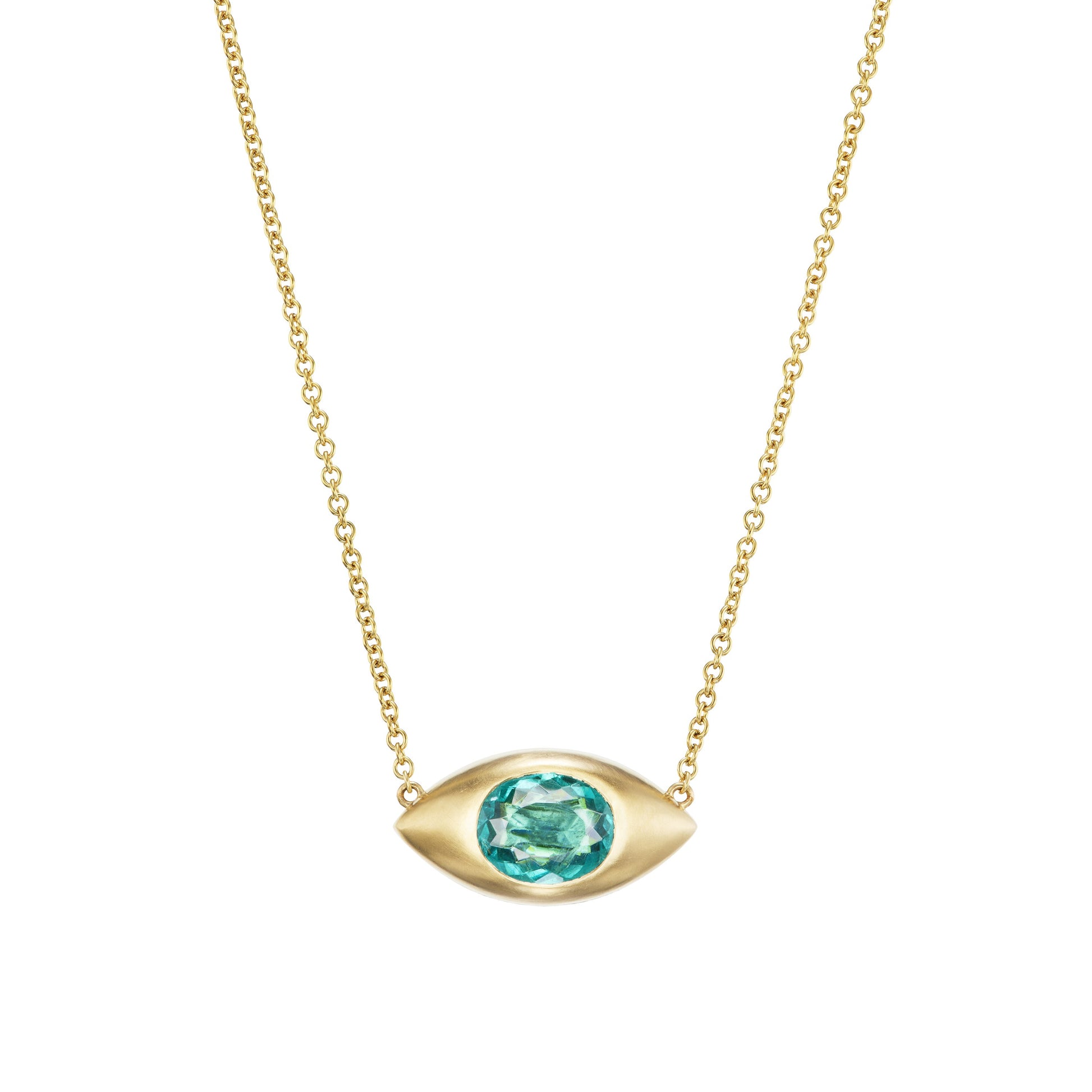 BLUE TOURMALINE MEGA EYE NECKLACE - OPHELIA EVE