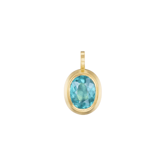BLUE TOURMALINE OVAL PENDANT - Ophelia Eve Jewelry