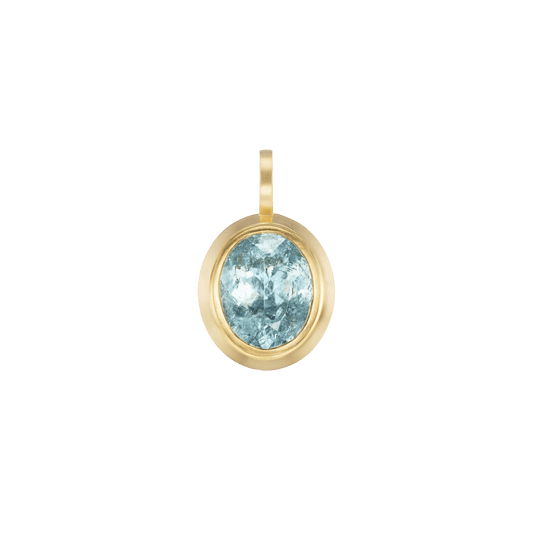 BLUE TOURMALINE OVAL PENDANT - Ophelia Eve Jewelry