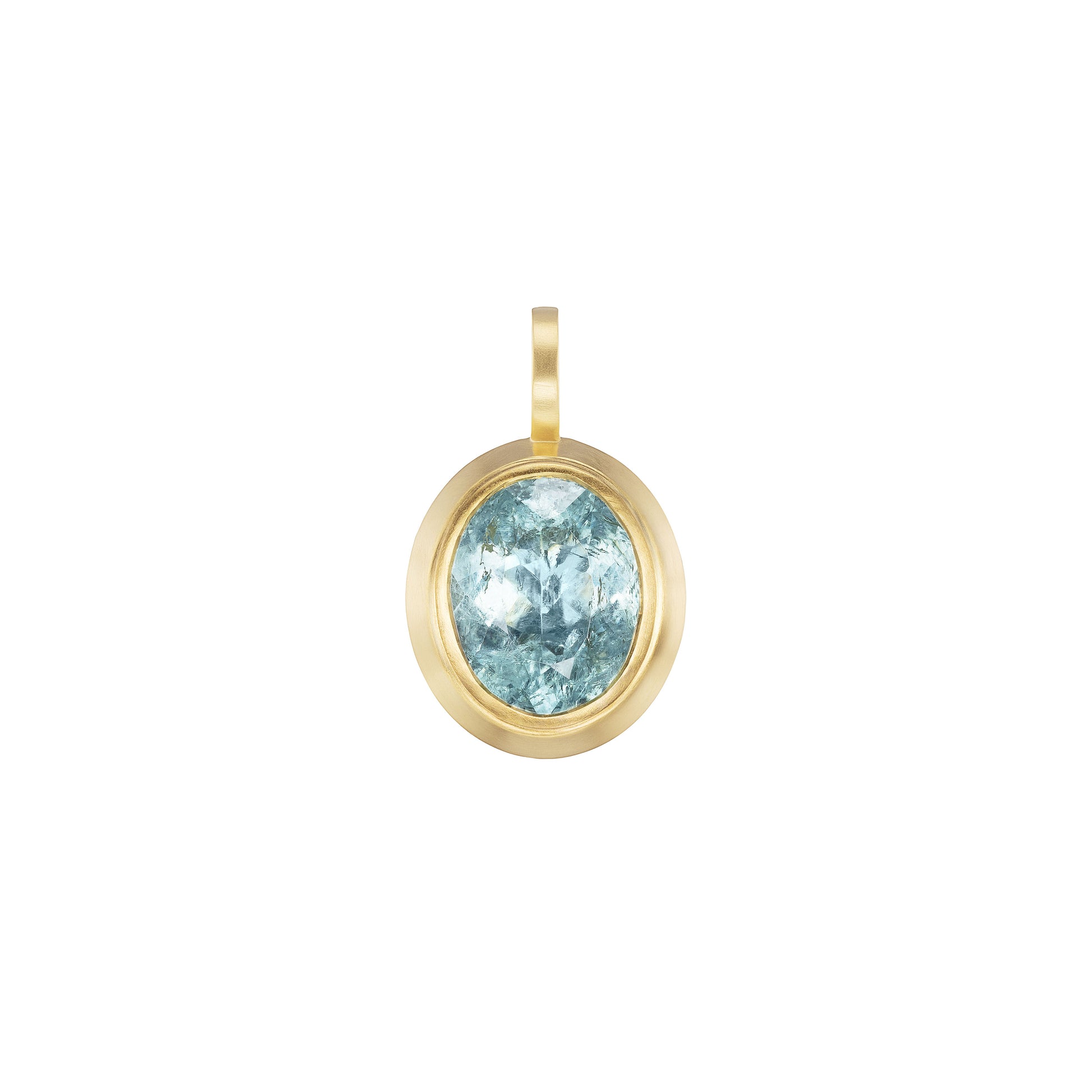 BLUE TOURMALINE OVAL PENDANT - Ophelia Eve Jewelry