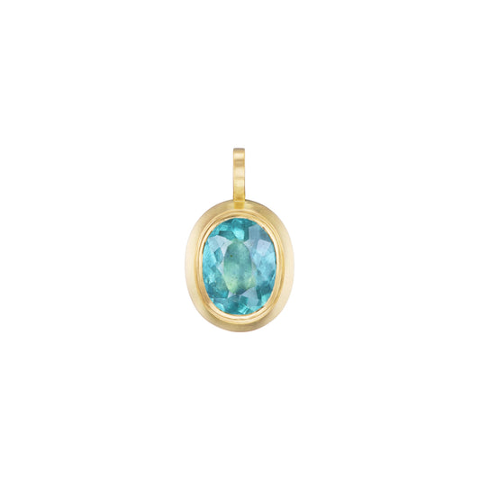 BLUE TOURMALINE OVAL PENDANT - OPHELIA EVE