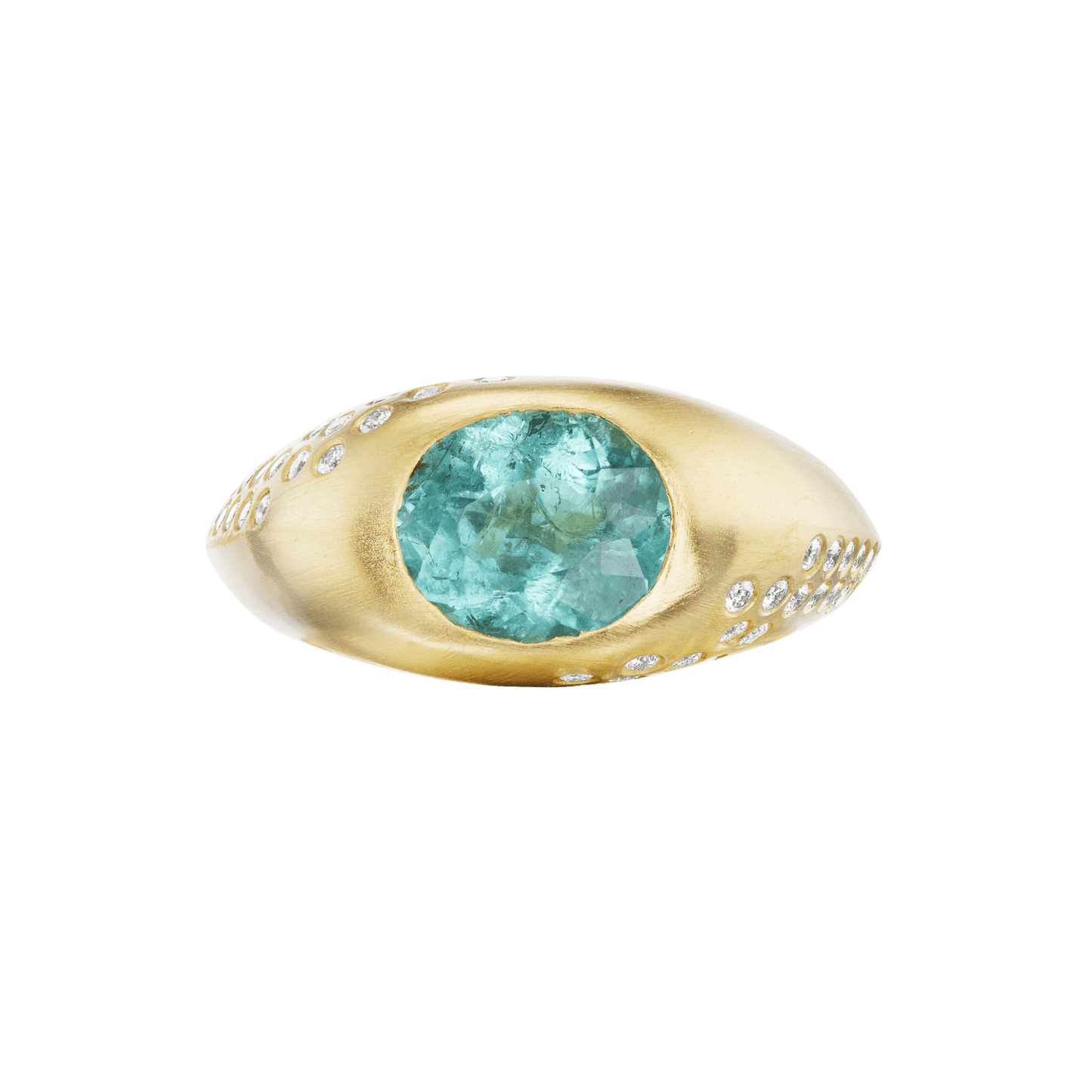 BLUE TOURMALINE OVAL SIGNET RING - Ophelia Eve Jewelry
