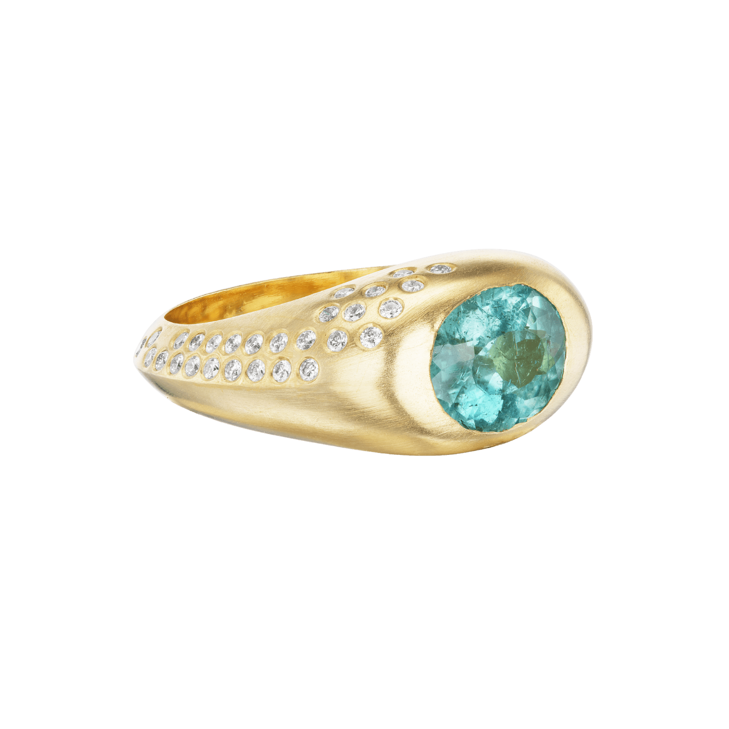 BLUE TOURMALINE OVAL SIGNET RING - Ophelia Eve Jewelry