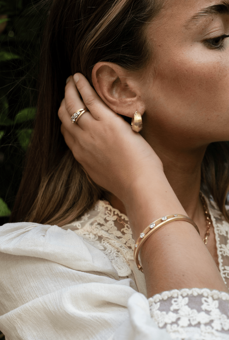 DIAMOND HINGED HOOPS - OPHELIA EVE JEWELRY