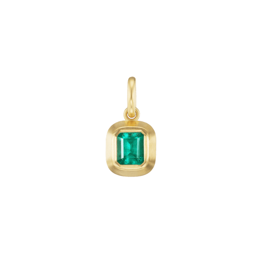EMERALD CUSHION CUT CHARM - Ophelia Eve Jewelry