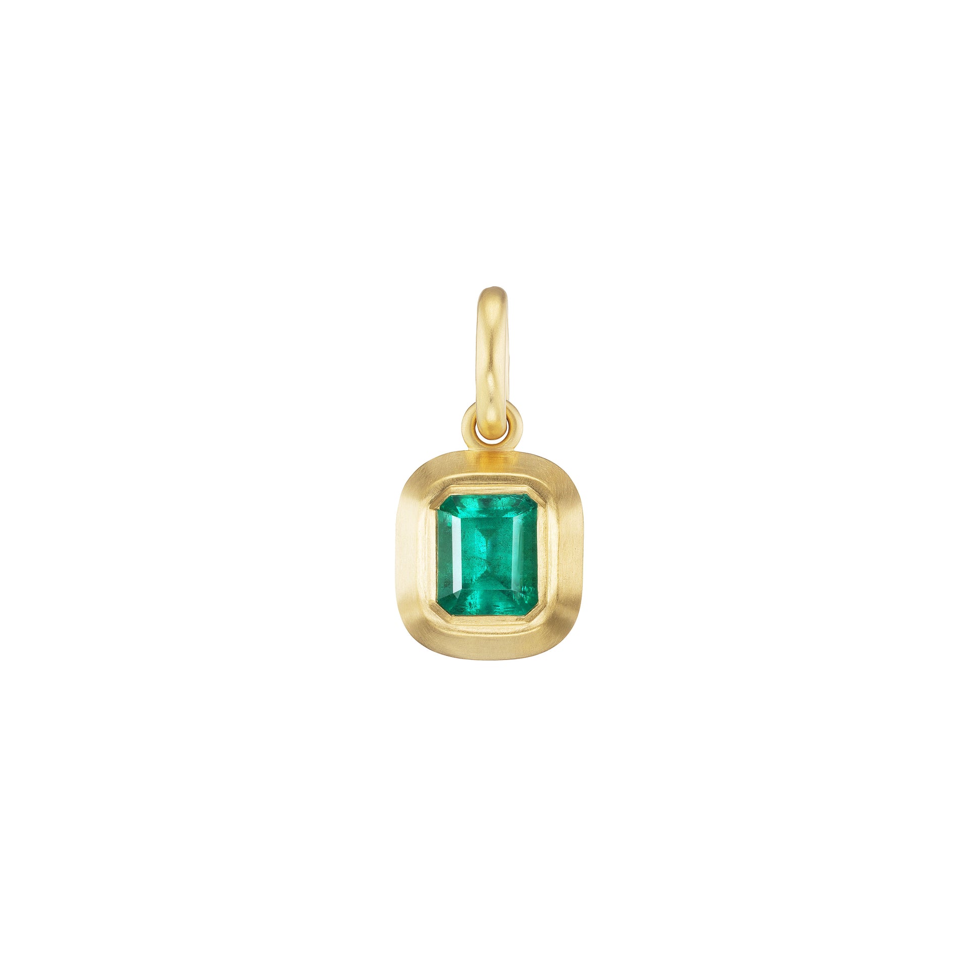 EMERALD CUSHION CUT CHARM - Ophelia Eve Jewelry