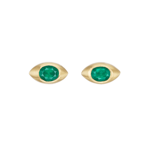 EMERALD EYE STUDS - Ophelia Eve Jewelry