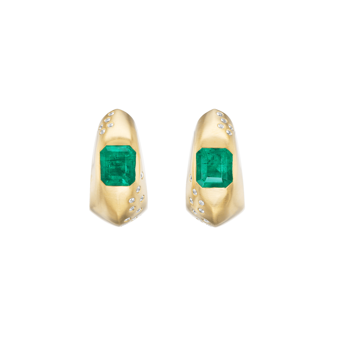 EMERALD HINGED HOOPS - Ophelia Eve Jewelry