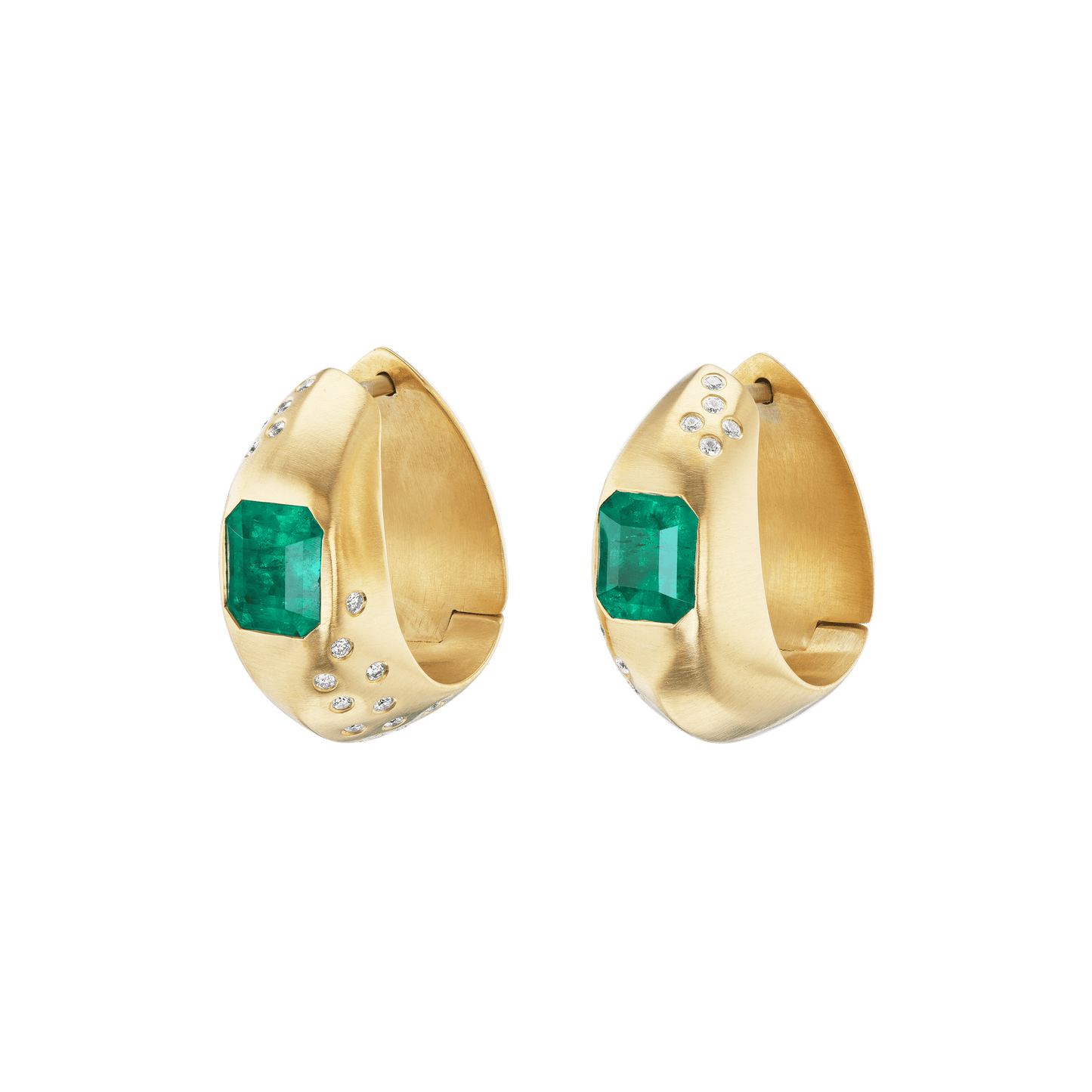 EMERALD HINGED HOOPS - Ophelia Eve Jewelry