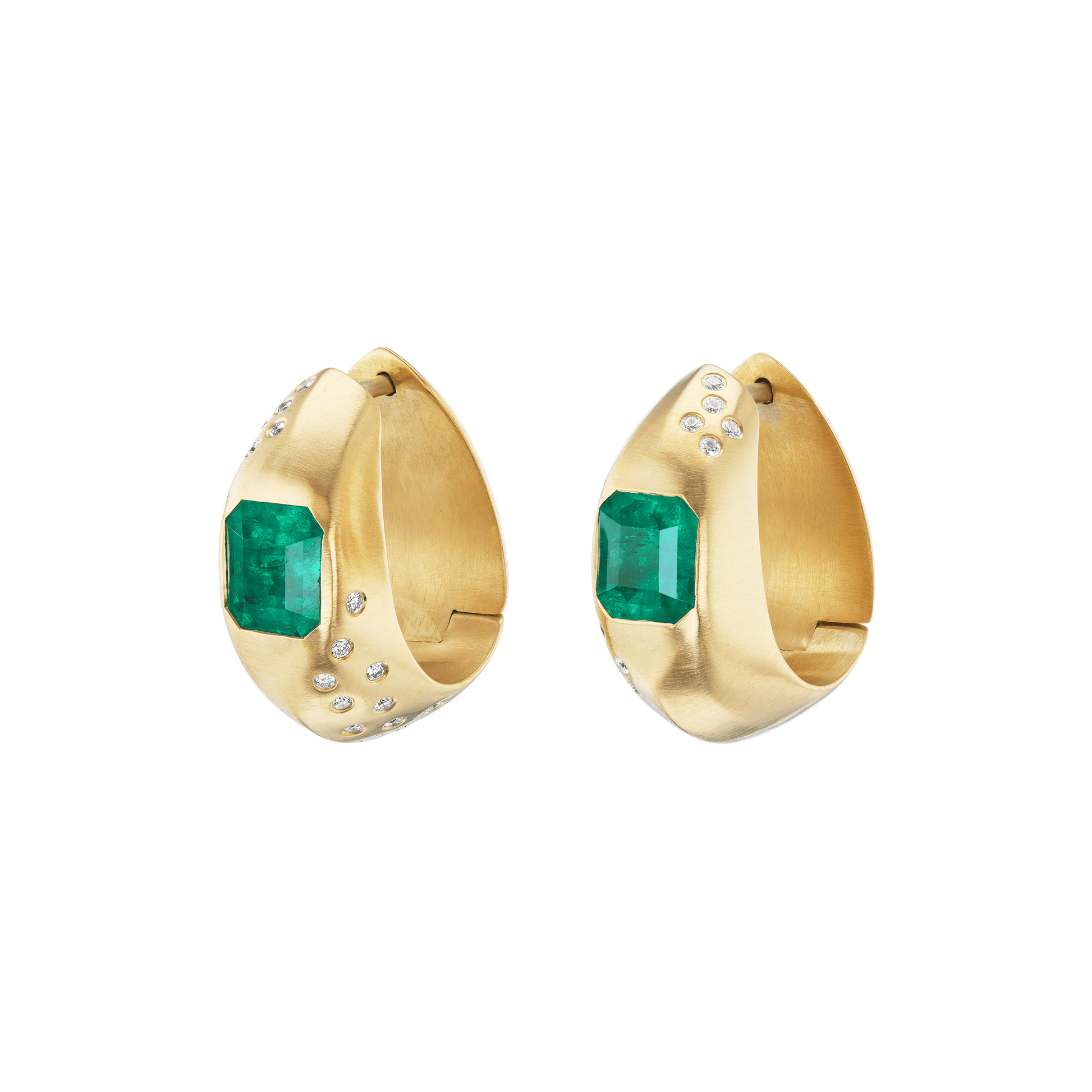EMERALD HINGED HOOPS - Ophelia Eve Jewelry