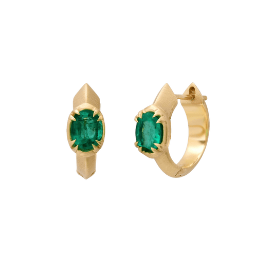 EMERALD HUGGIE HOOP - Ophelia Eve Jewelry
