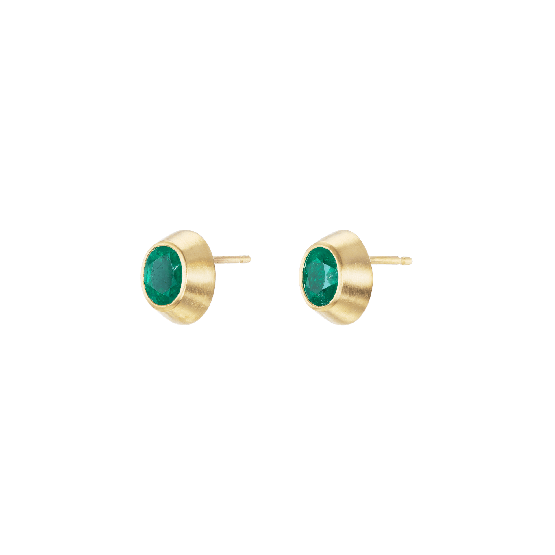 EMERALD OVAL STUDS - Ophelia Eve Jewelry