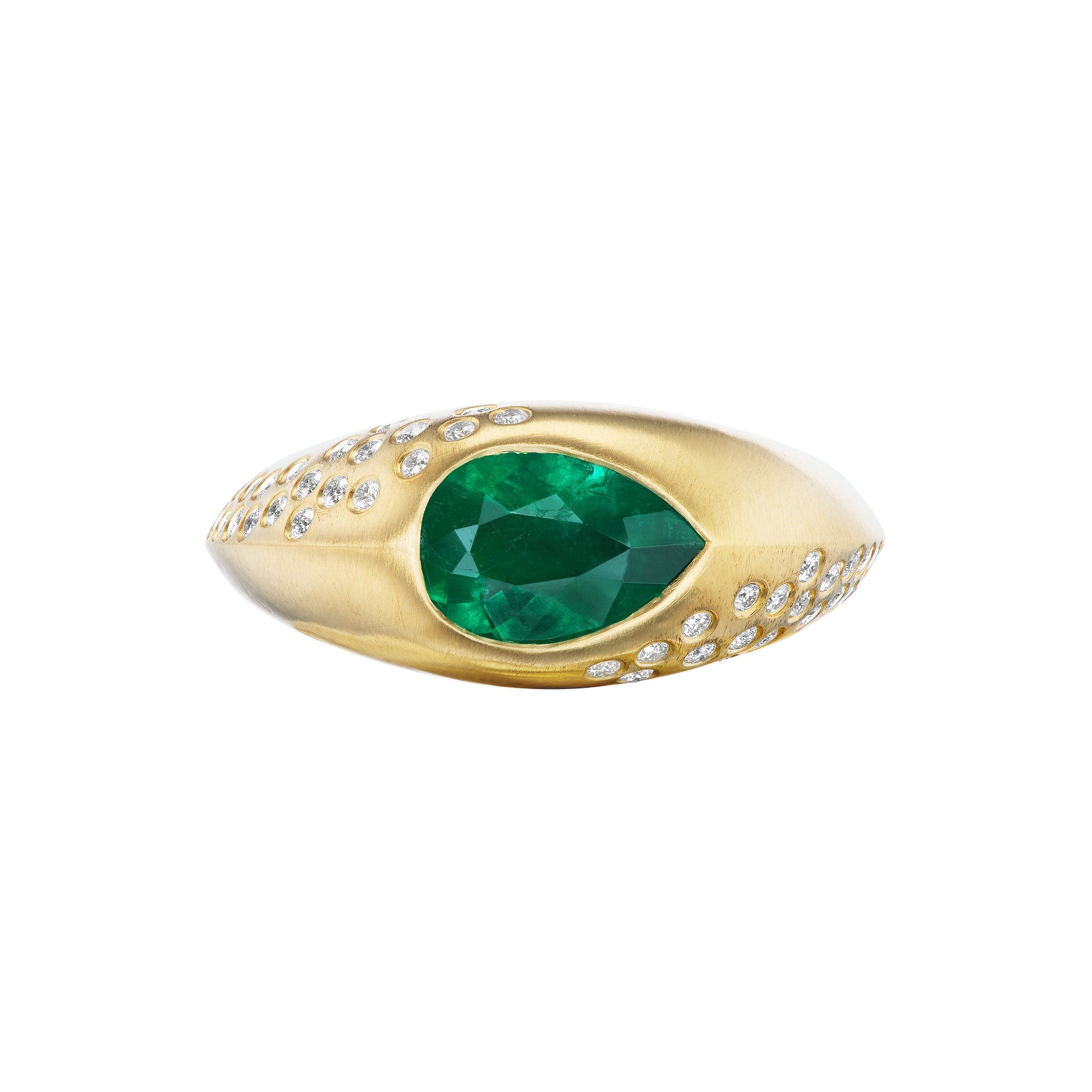 EMERALD PEAR SIGNET RING - OPHELIA EVE