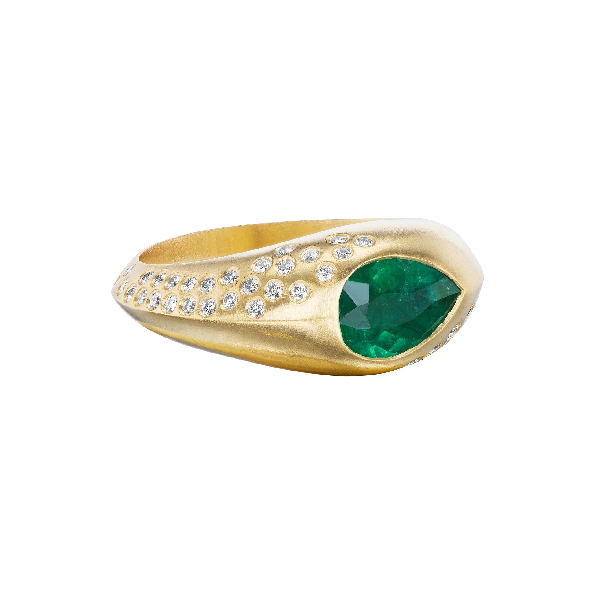 EMERALD PEAR SIGNET RING - OPHELIA EVE