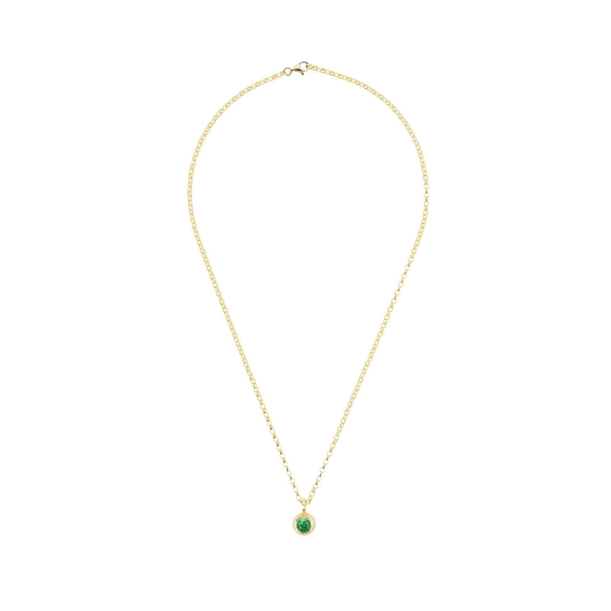 EMERALD ROUND PENDANT - Ophelia Eve Jewelry