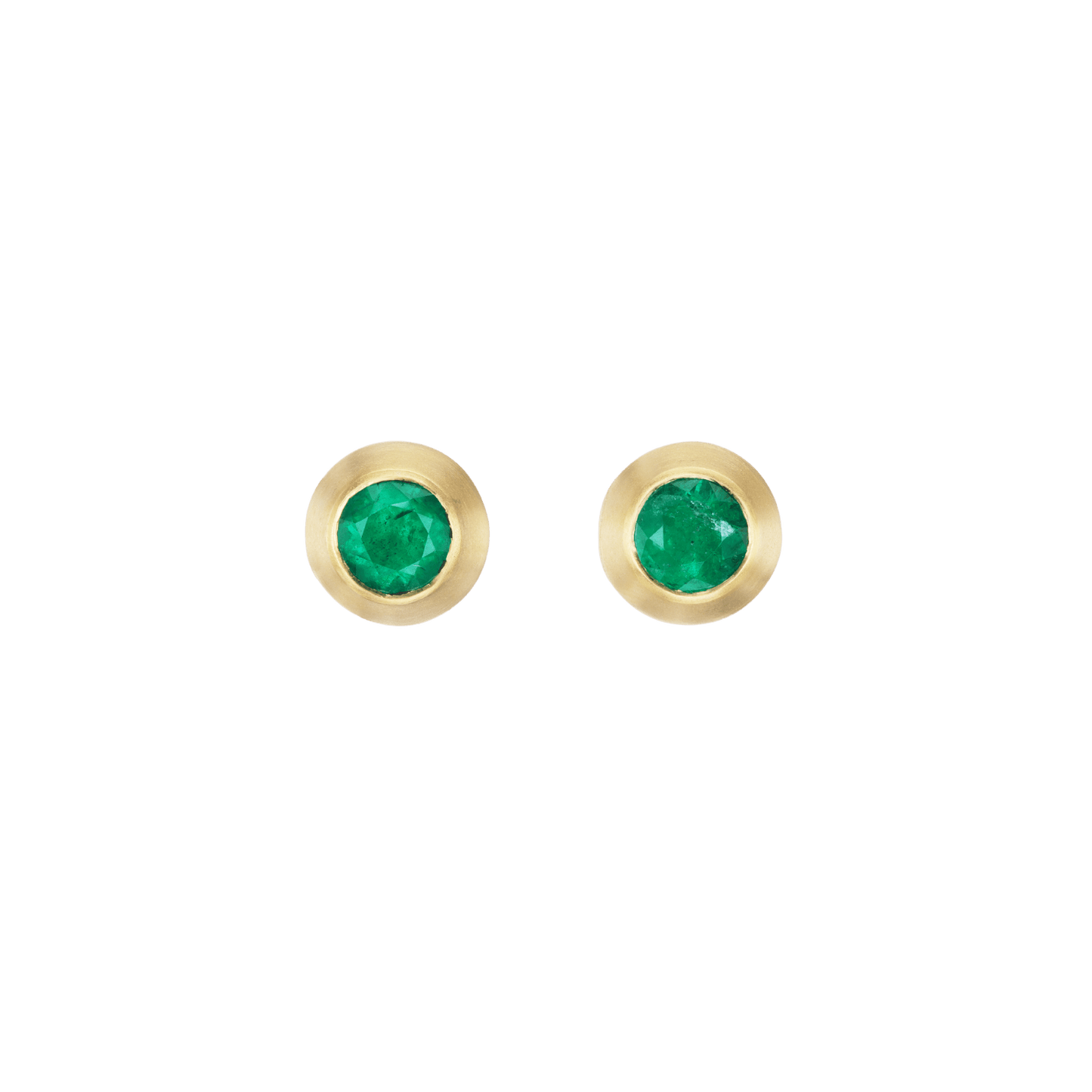EMERALD ROUND STUDS - Ophelia Eve Jewelry