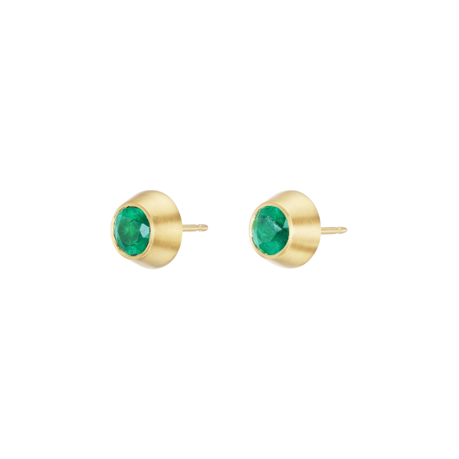 EMERALD ROUND STUDS - OPHELIA EVE