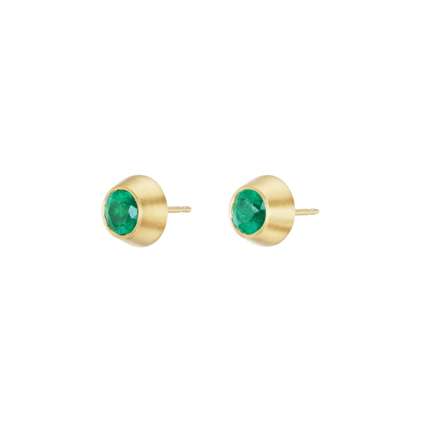 EMERALD ROUND STUDS - Ophelia Eve Jewelry