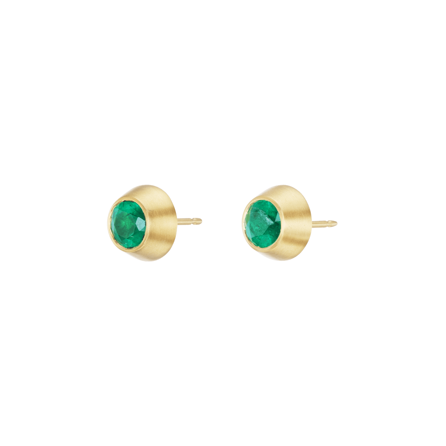 EMERALD ROUND STUDS - Ophelia Eve Jewelry